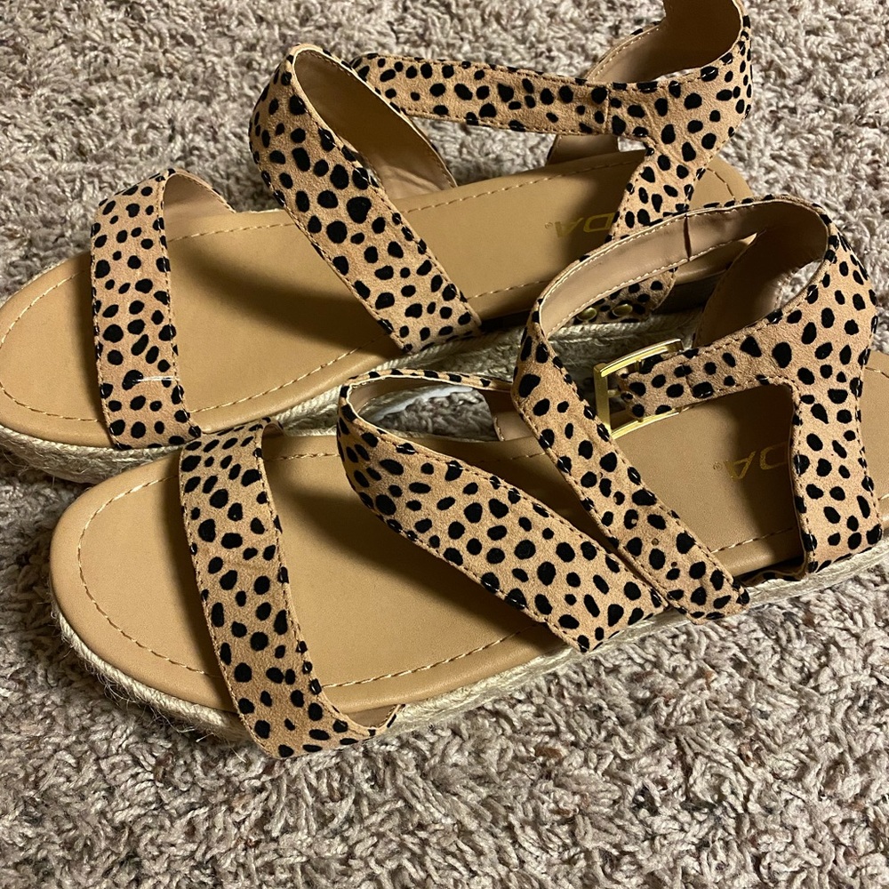 Cute animal print wedge shoes
